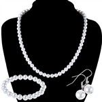 Conjunto Colar,Pulsera e brinco de Perola